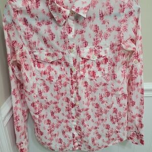 Banana Republic cotton floral long sleeve shirt sz xs